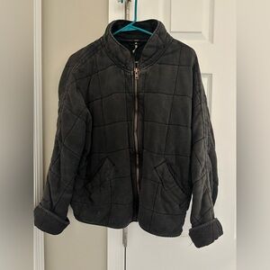 Free People Quilted Black Jacket